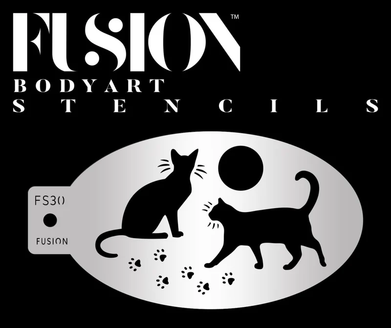 FUSION Black Cat & Paw Stencil - FS30 - Billede 2