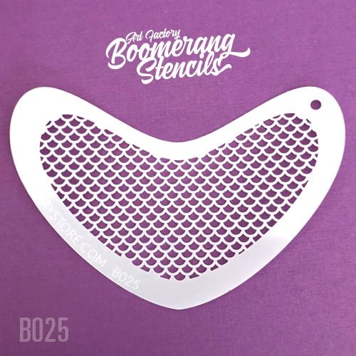 Boomerang Face Paint Stencil - Small Scales (B025) - Image 2